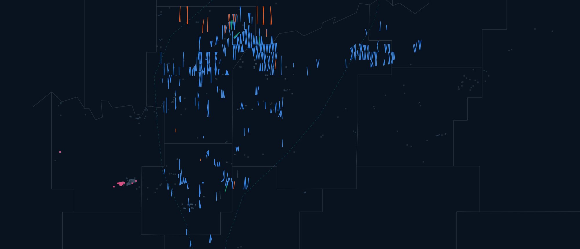 Arkoma wells mapped by landing zone