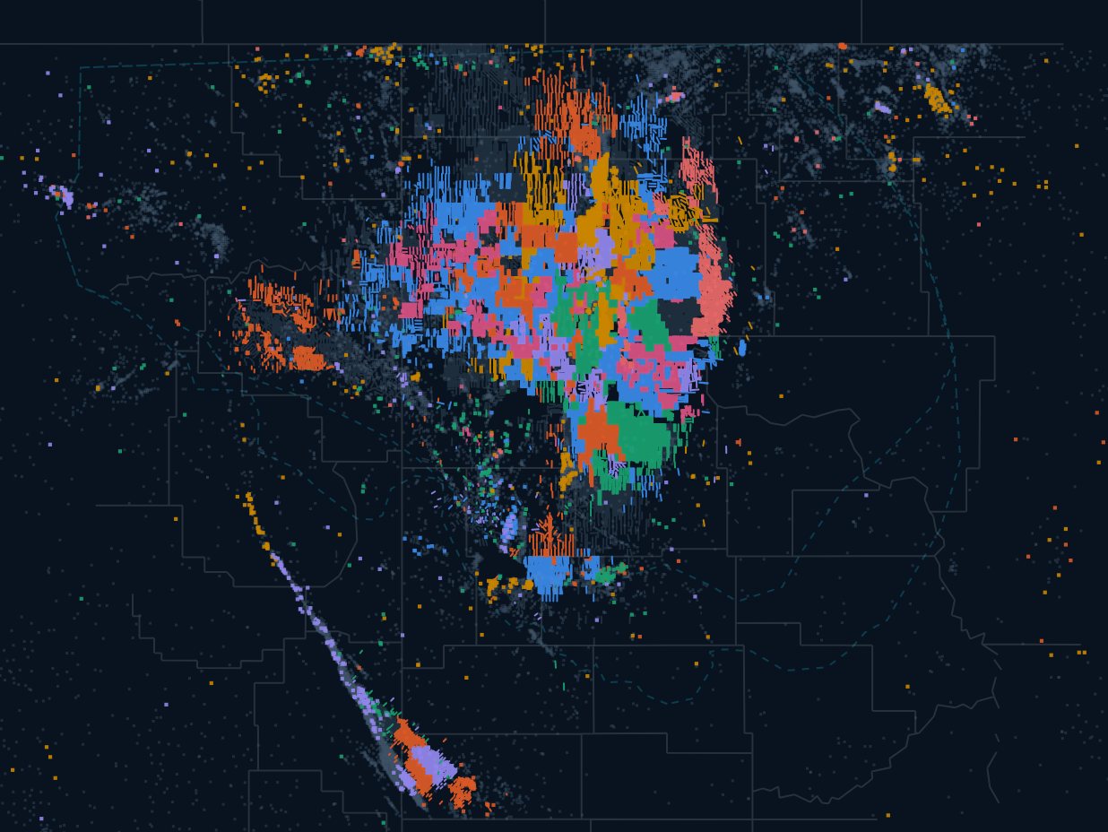 Bakken wells mapped by operator