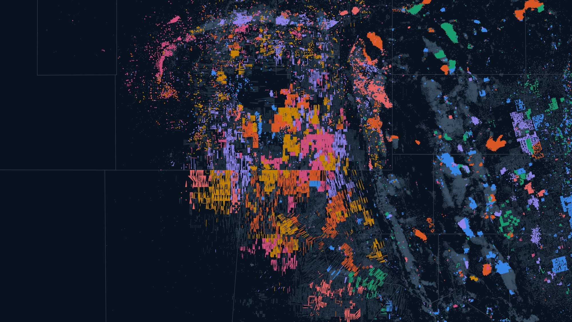 Permian wells mapped by operator