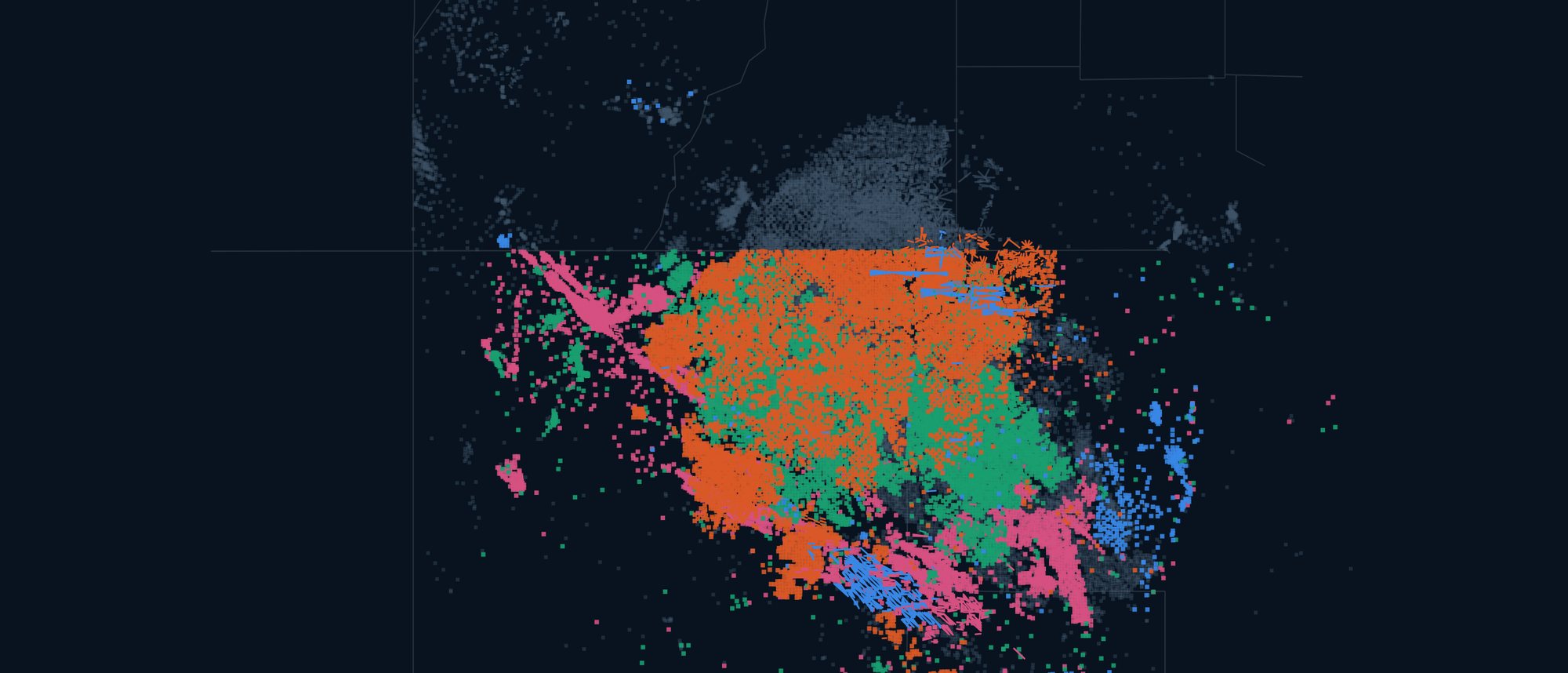 San Juan wells mapped by landing zone