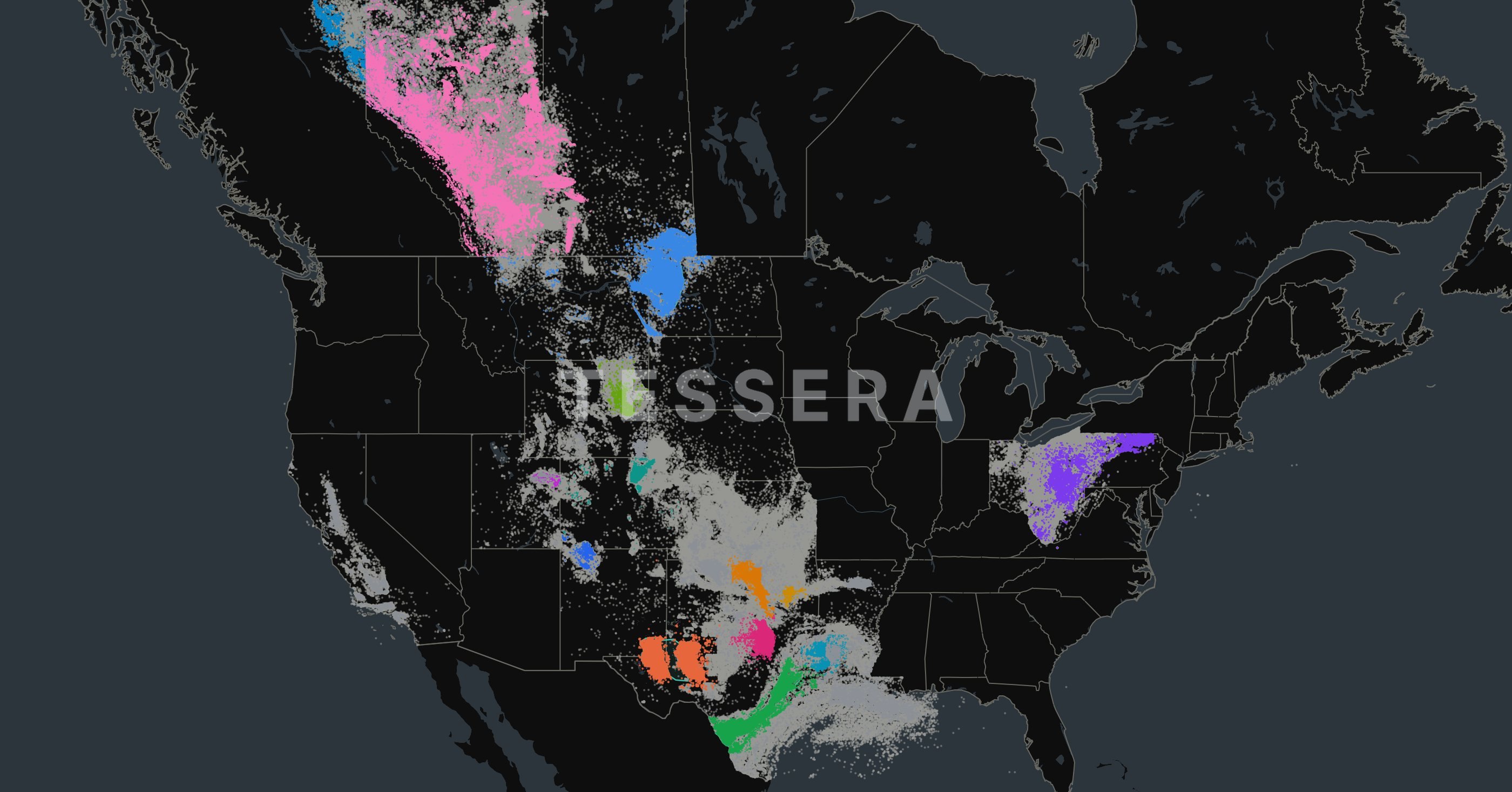Every well in North America mapped in Tessera
